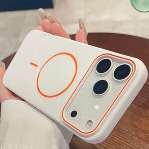White and Orange iPhone Case